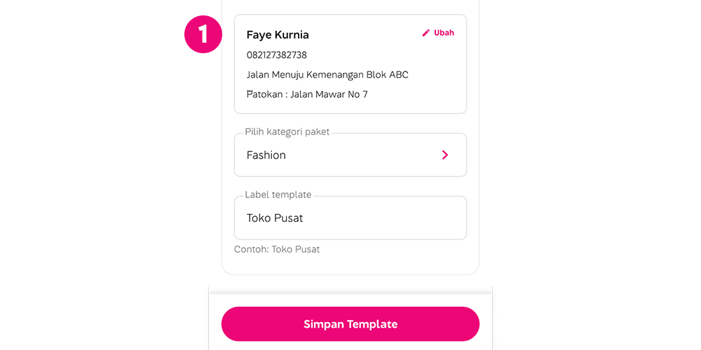 Buat template yang sesuai dengan kategori paketmu