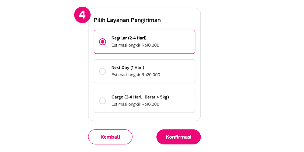 Minta Penerima mengisi alamatnya sendiri 